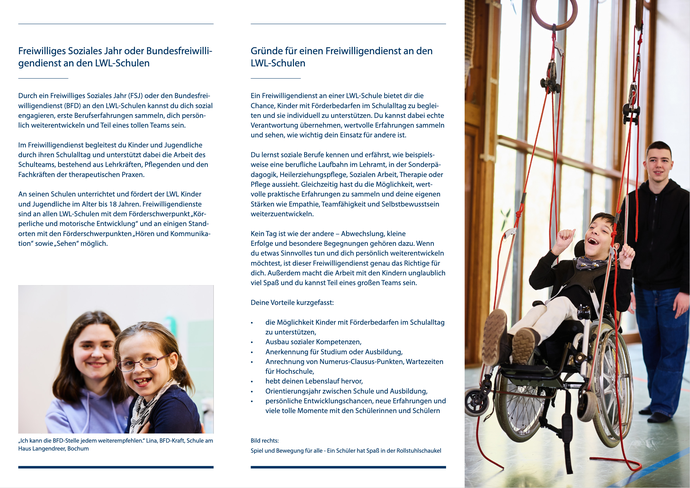 LWL-Flyer Freiwilligendienst